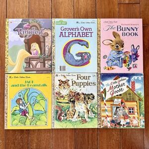6pc VTG Classic Little Golden Book Children Kid Books 1957-2010 Bedtime Story